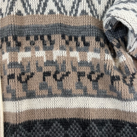 Vintage American Priority Knit Zip Sweater Geometric Southwestern Design XXL - Picture 3 of 16